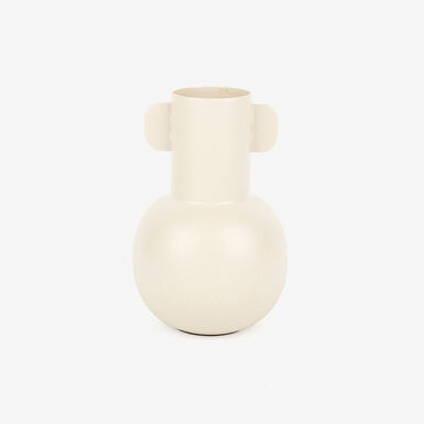 Jarrón de metal beige Vicky Ø10x15,5cm