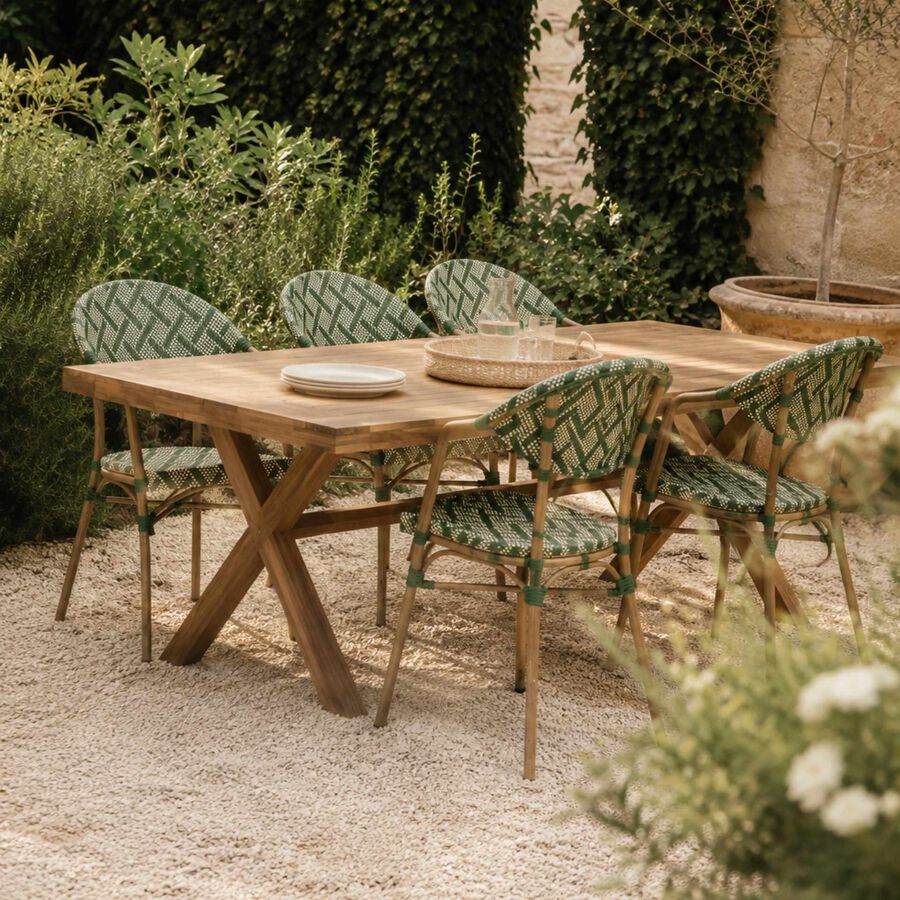 Mesa de comedor de jard&iacute;n de madera de eucalipto Xenor