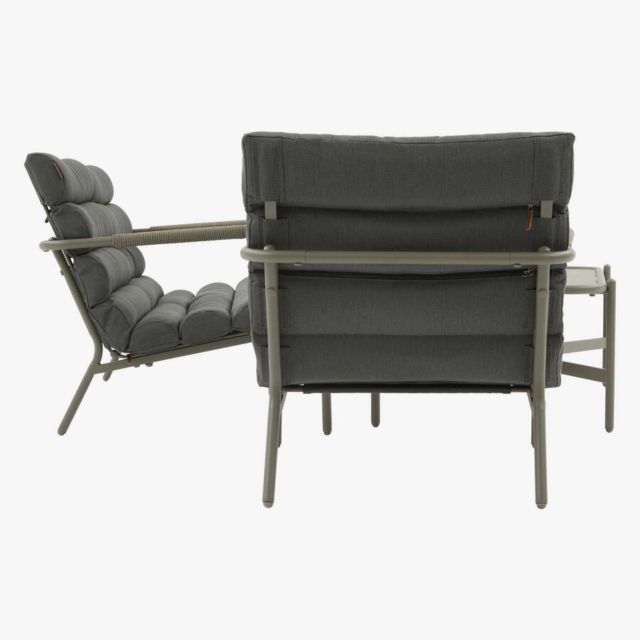 Conjunto de jard&iacute;n para 4 personas de acero cafe Solani