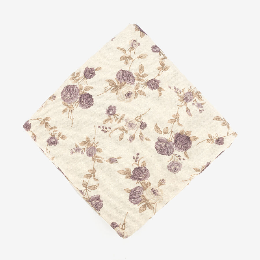Funda de coj&iacute;n de algod&oacute;n reciclado floral morado 45x45cm