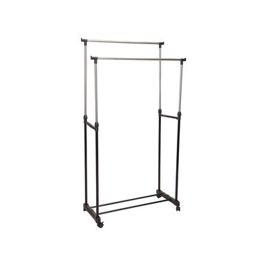 Perchero con 2 barras de acero inoxidable 80x42x90/160cm