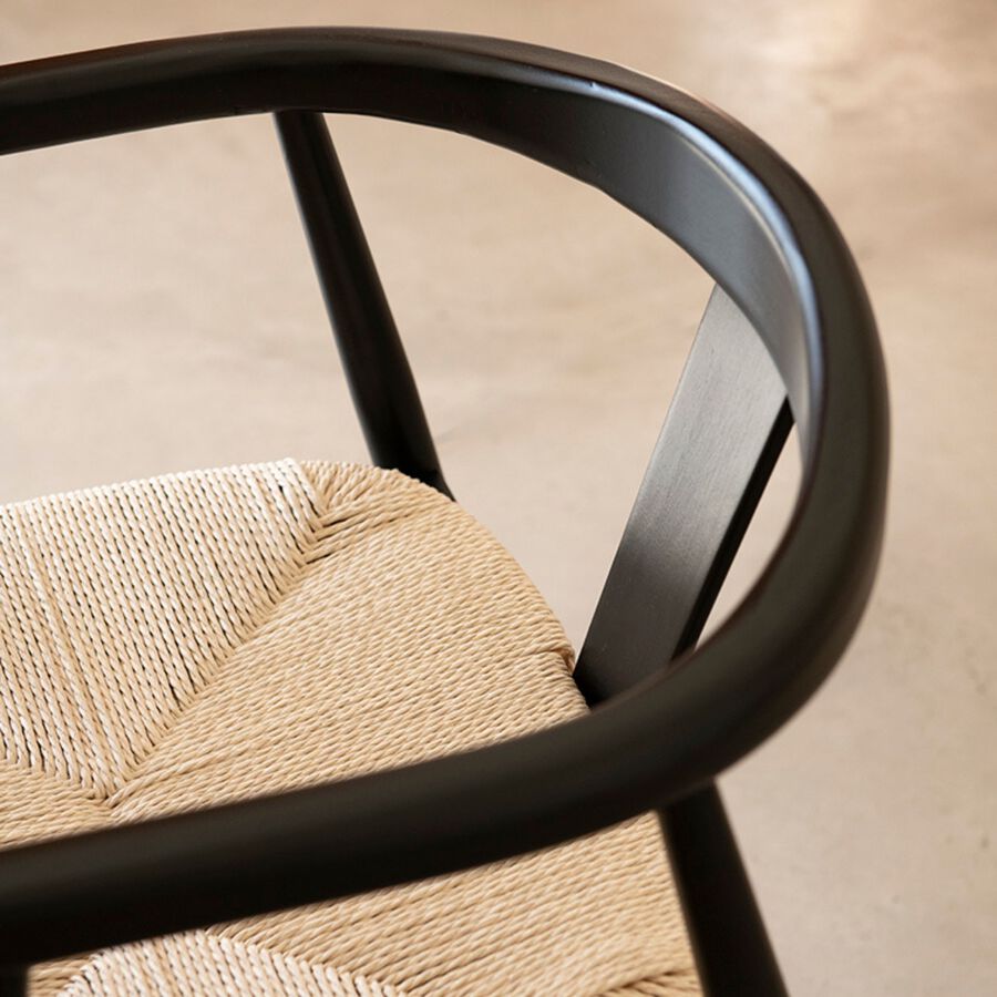 Silla de comedor de madera de haya negra Lilia 56x56x73cm