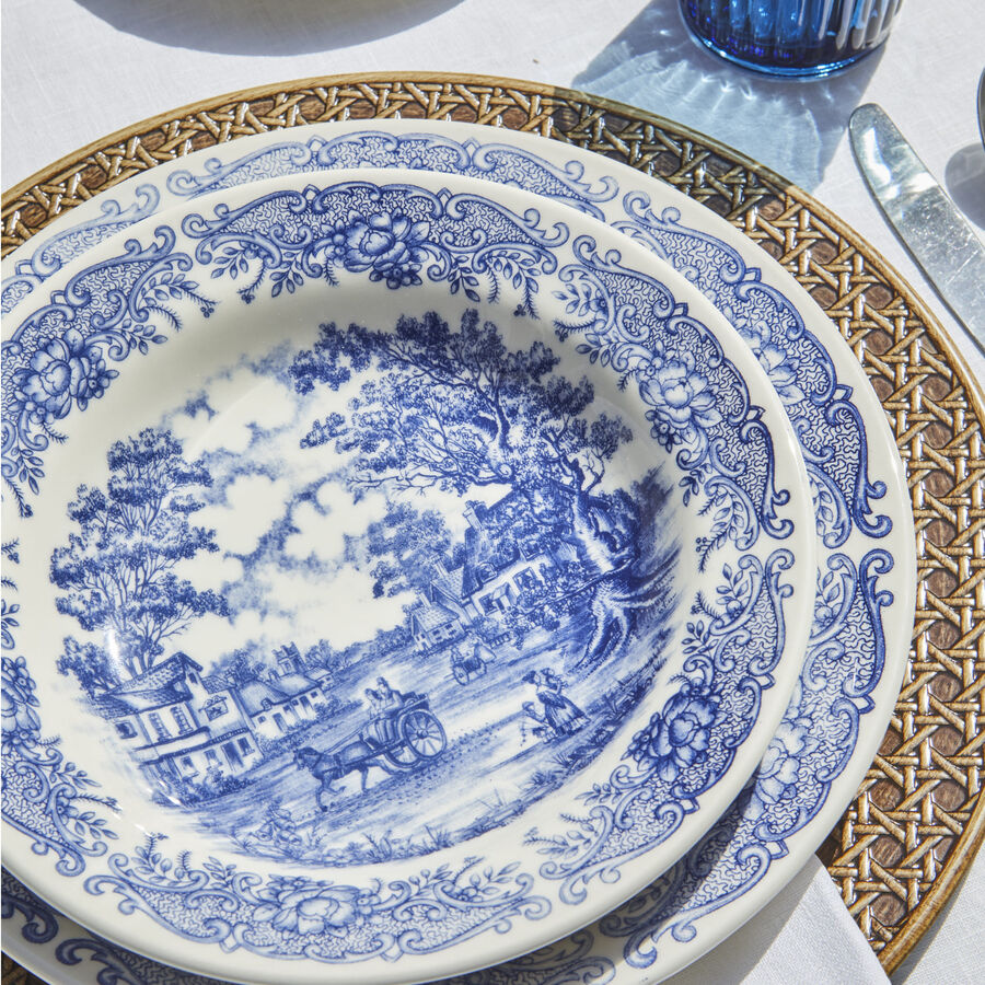 Vajilla de porcelana 18 piezas de gres azul England