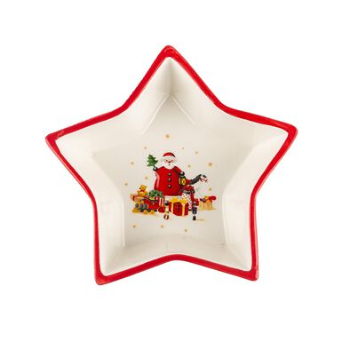 Bol de cerámica estrella Santa Claus 18cm