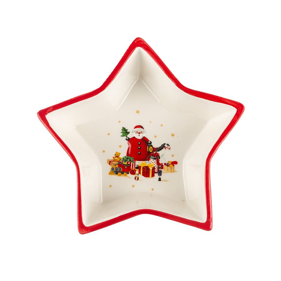 Bol de cerámica estrella Santa Claus 18cm