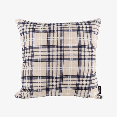 Funda de cojín de cuadros azul Uxue 45x45cm