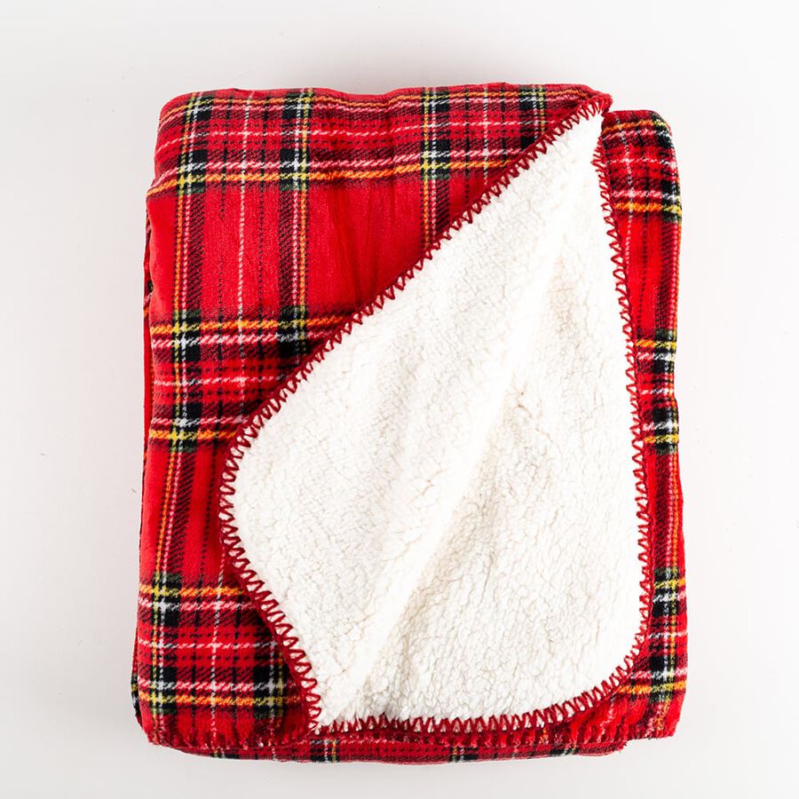 Manta de tartán roja 130x170cm