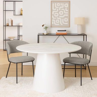 Mesa de comedor blanca de madera Uren &Oslash;120cm