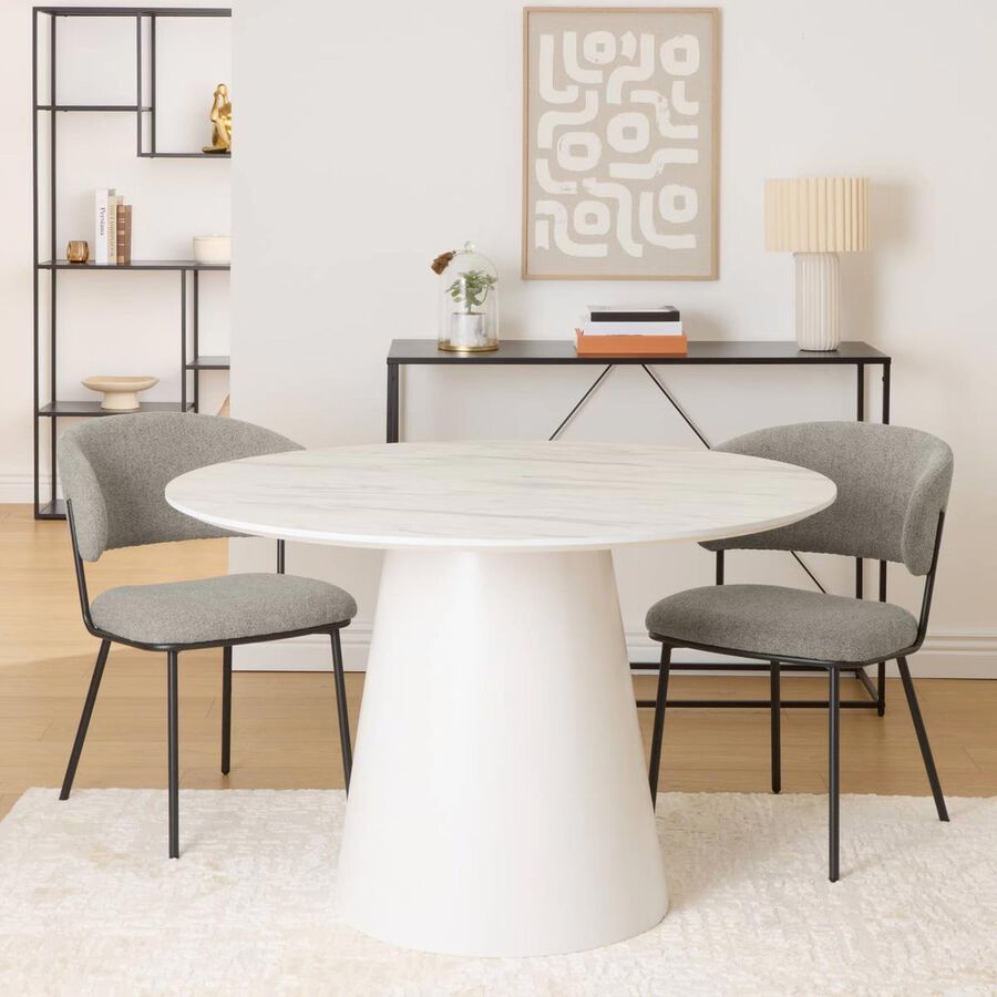 Mesa de comedor blanca de madera Uren &Oslash;120cm