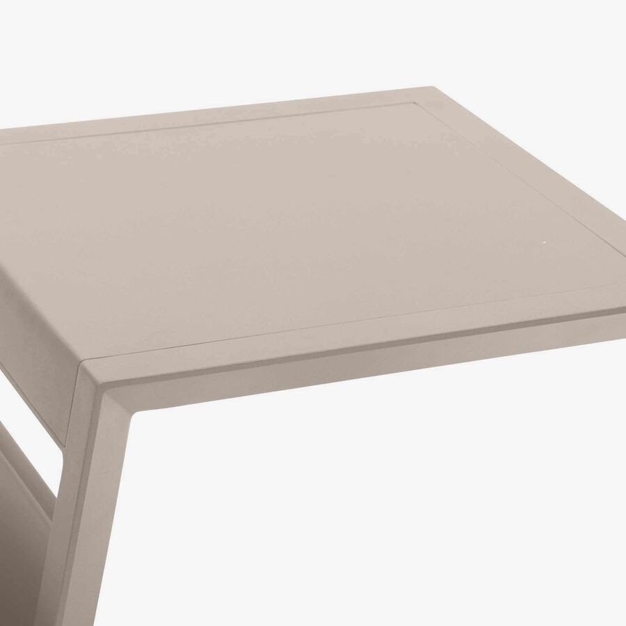 Mesa auxiliar de jard&iacute;n de aluminio crema Allira 45x55x55cm