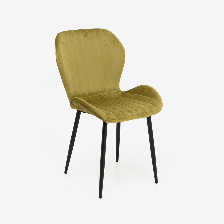 Silla de comedor de terciopelo verde Lydia 54x50x86cm Clau&Chloe