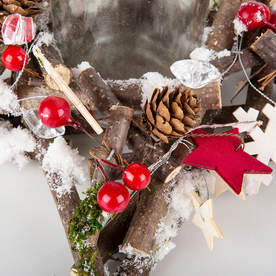 Centro de mesa estrella portavela Navidad