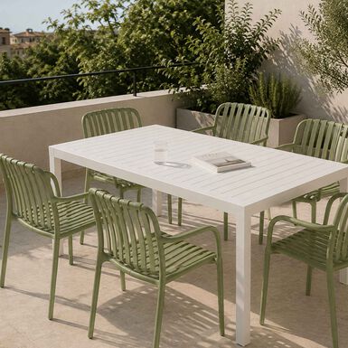 Silla de jard&iacute;n apilable de polipropileno verde Happel 59x55x81cm