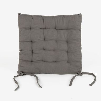 Coj&iacute;n para silla de algod&oacute;n gris 38x38x6cm