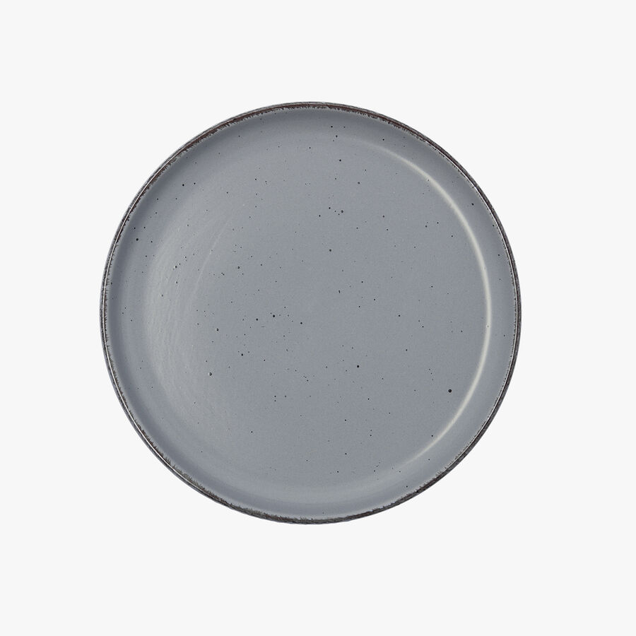 Plato de postre gris de cer&aacute;mica Duna 20x2,5cm
