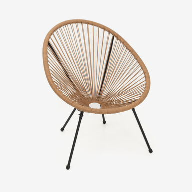 Silla de jard&iacute;n de rat&aacute;n sint&eacute;tico marr&oacute;n Acapulco 72x90x83cm