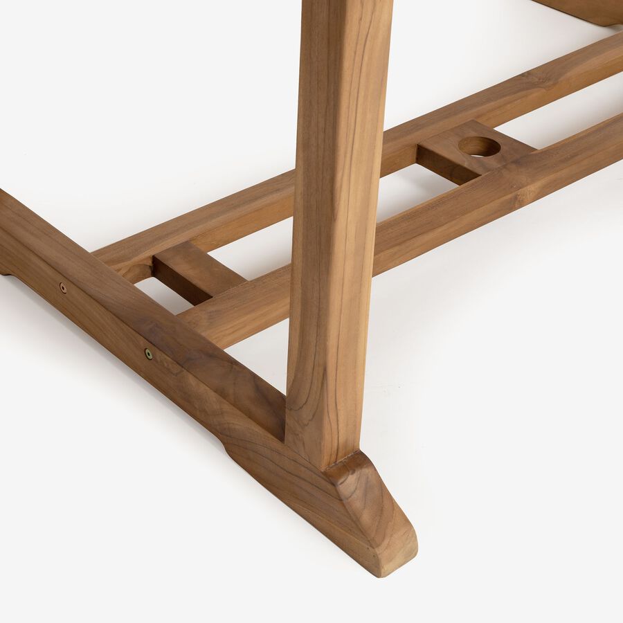 Mesa ovalada extensible de madera de teca 240/180x100x75cm