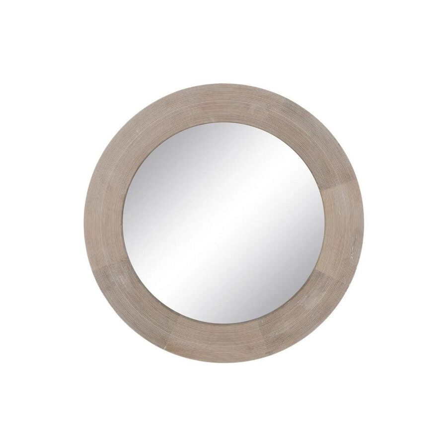 Espejo de pared redondo de madera de mango Ø91,5x3,8cm
