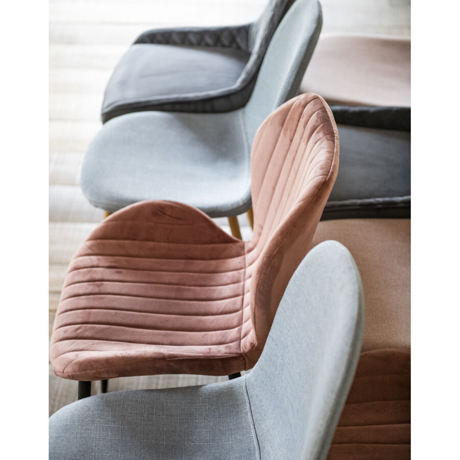 Silla de comedor de terciopelo rosa Lydia 54x50x86cm Clau&Chloe