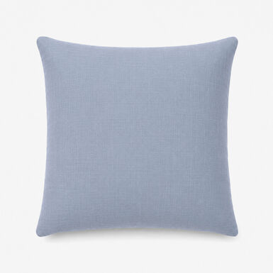 Funda de coj&iacute;n azul de poli&eacute;ster y lino Bruma 45x45cm
