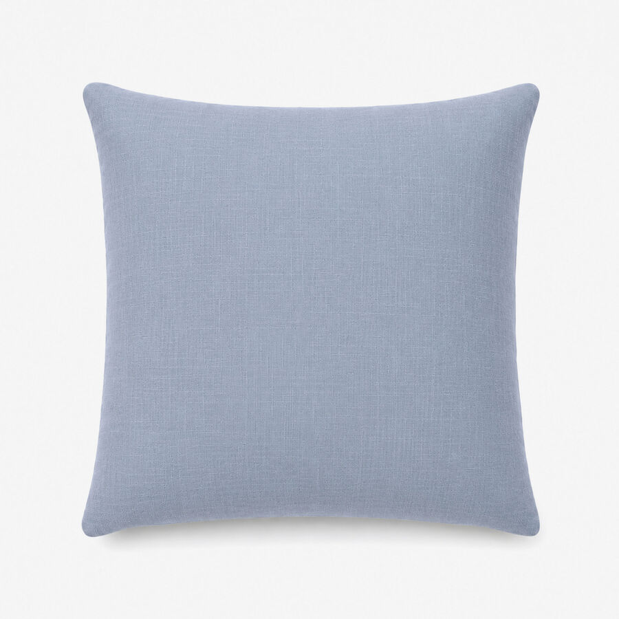 Funda de coj&iacute;n azul de poli&eacute;ster y lino Bruma 45x45cm