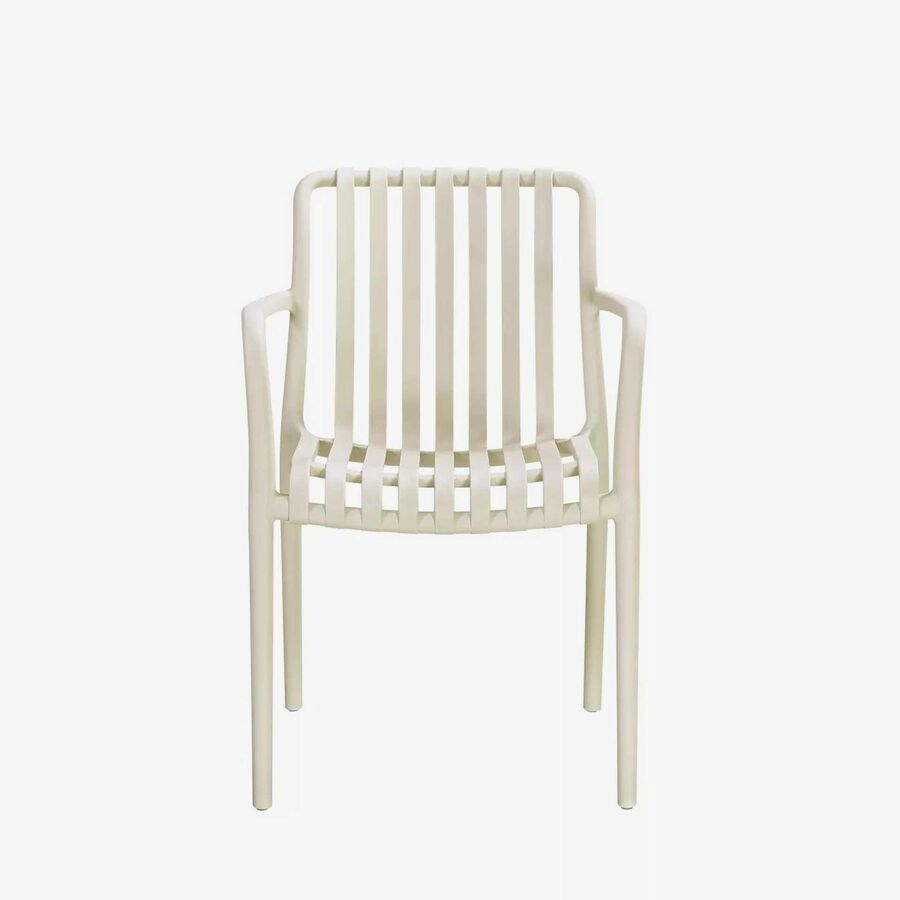 Silla de jard&iacute;n apilable de polipropileno crema Happel 59x55x81cm
