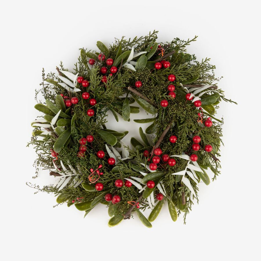 Corona hiedra y bayas rojas &Oslash;33cm