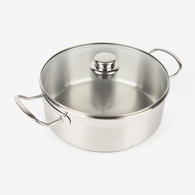 Cacerola de acero inoxidable con tapa de cristal Ø26cm