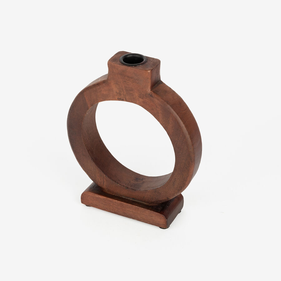 Portavelas de madera de nogal 21cm