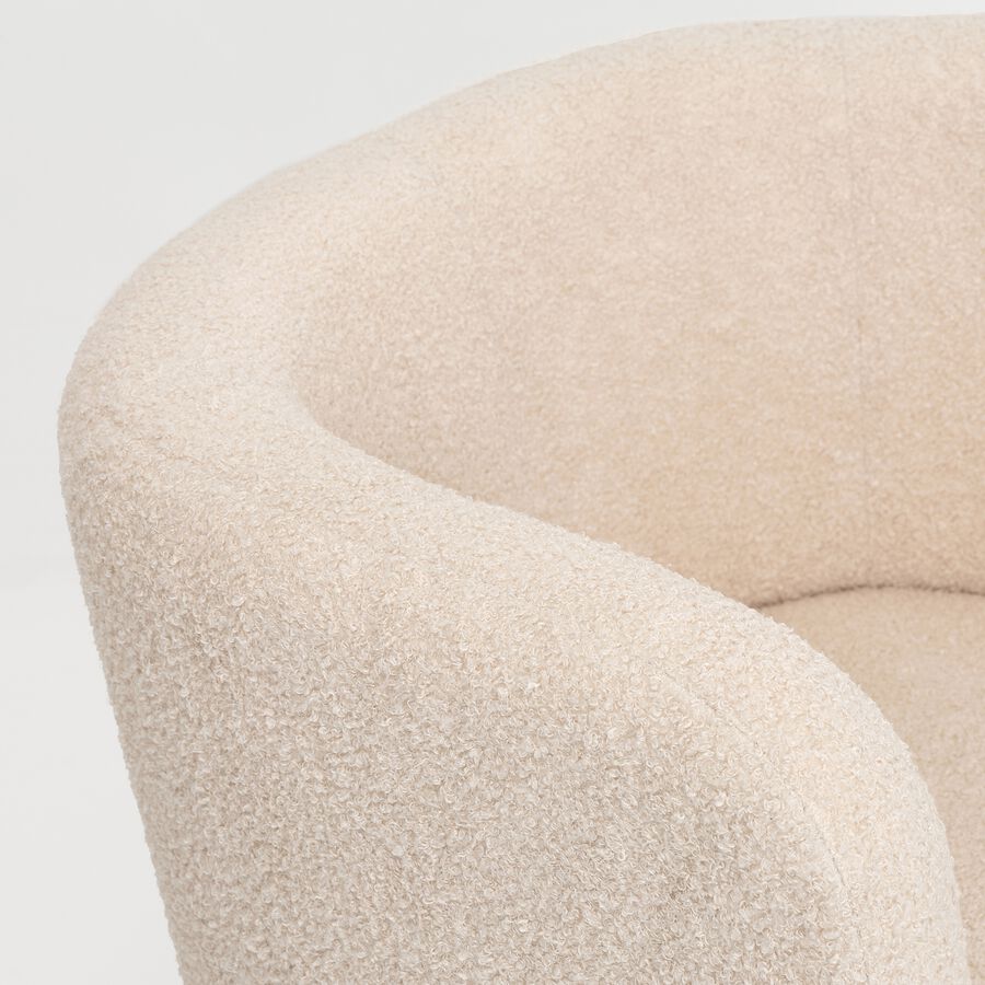 Butaca de borreguito beige Berta 77x60x72 cm