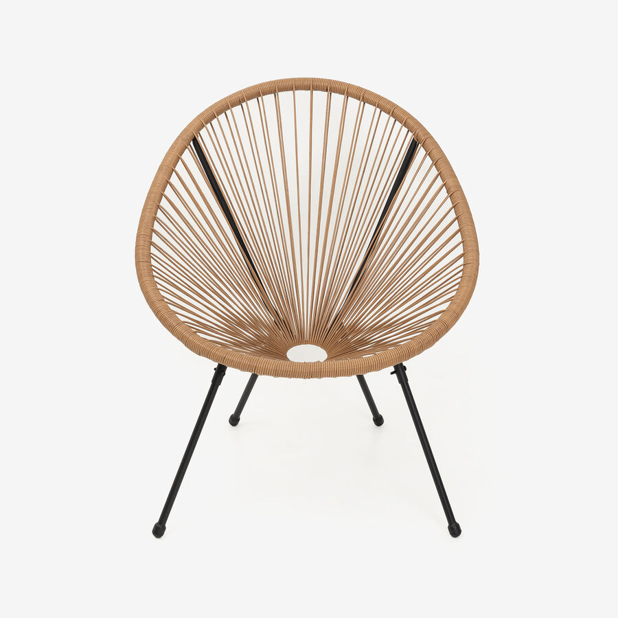 Silla de jardín de ratán sintético marrón Acapulco 72x90x83cm