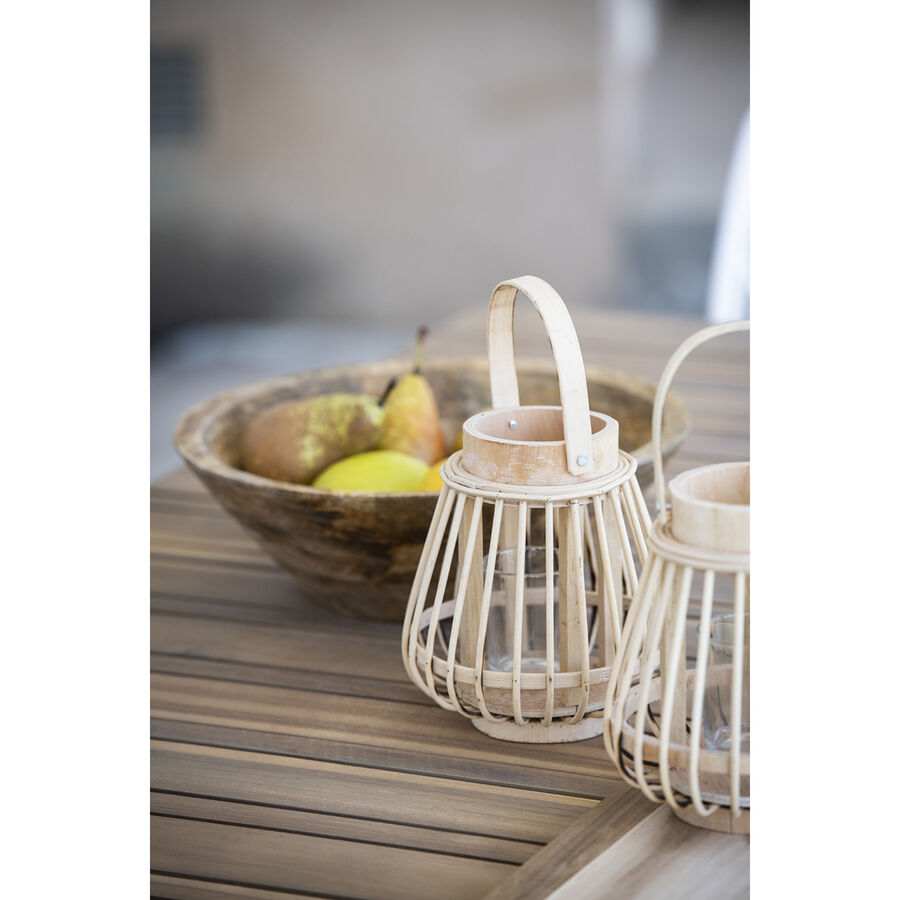 Farol redondo de bamb&uacute; &Oslash;15x16cm