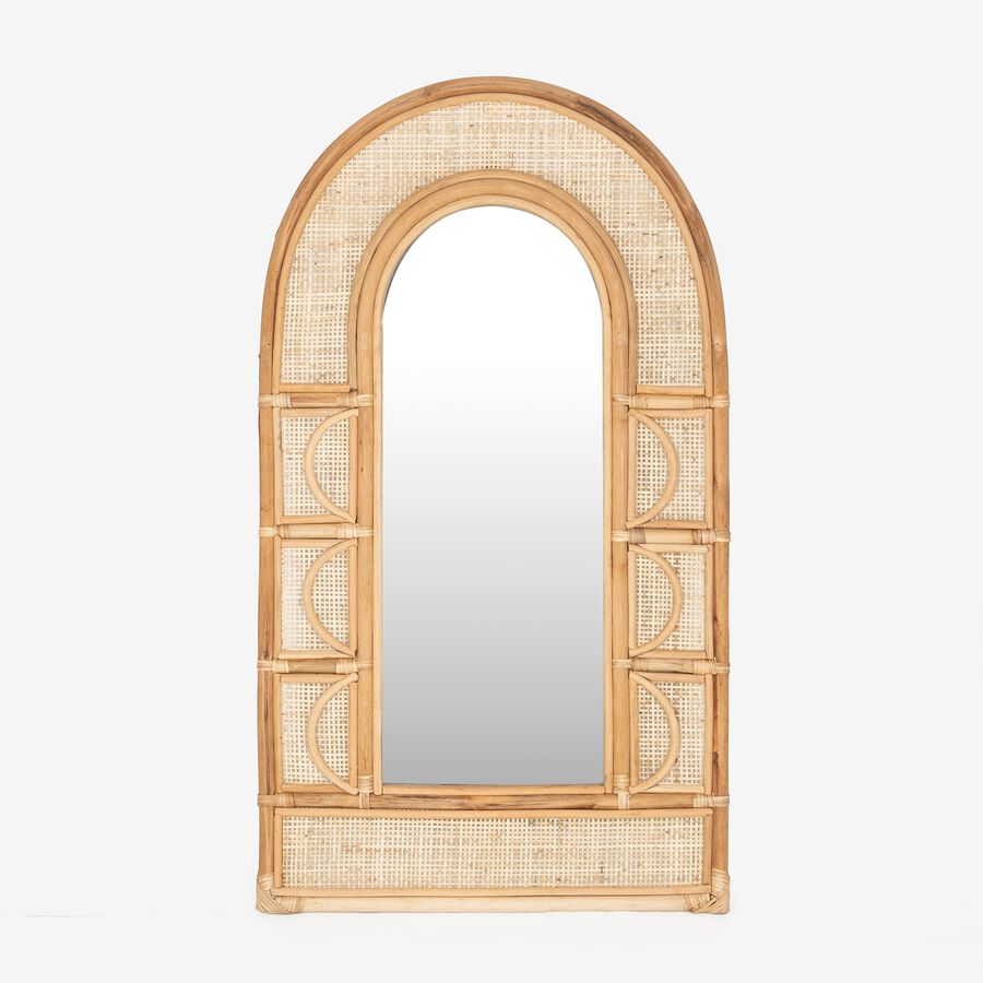 Espejo de pared de rat&aacute;n Ryan 61x105cm