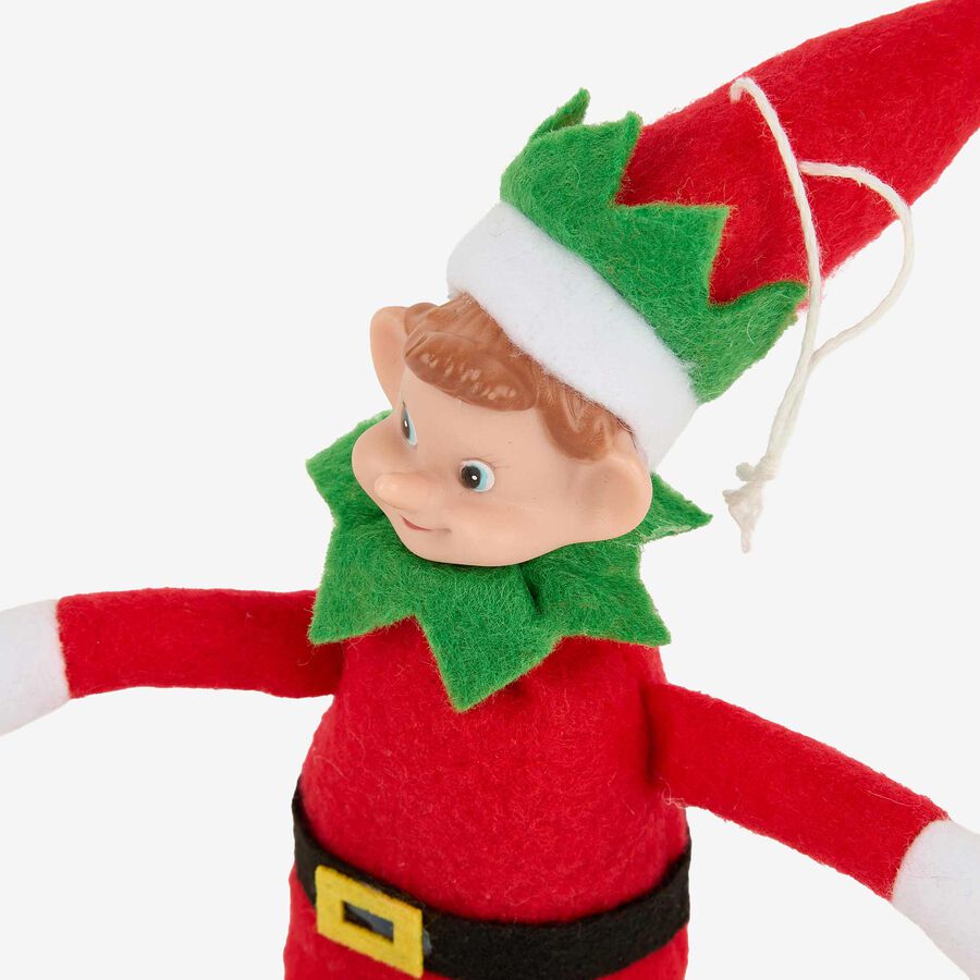 Figura elfo sentado de Navidad fieltro 25cm