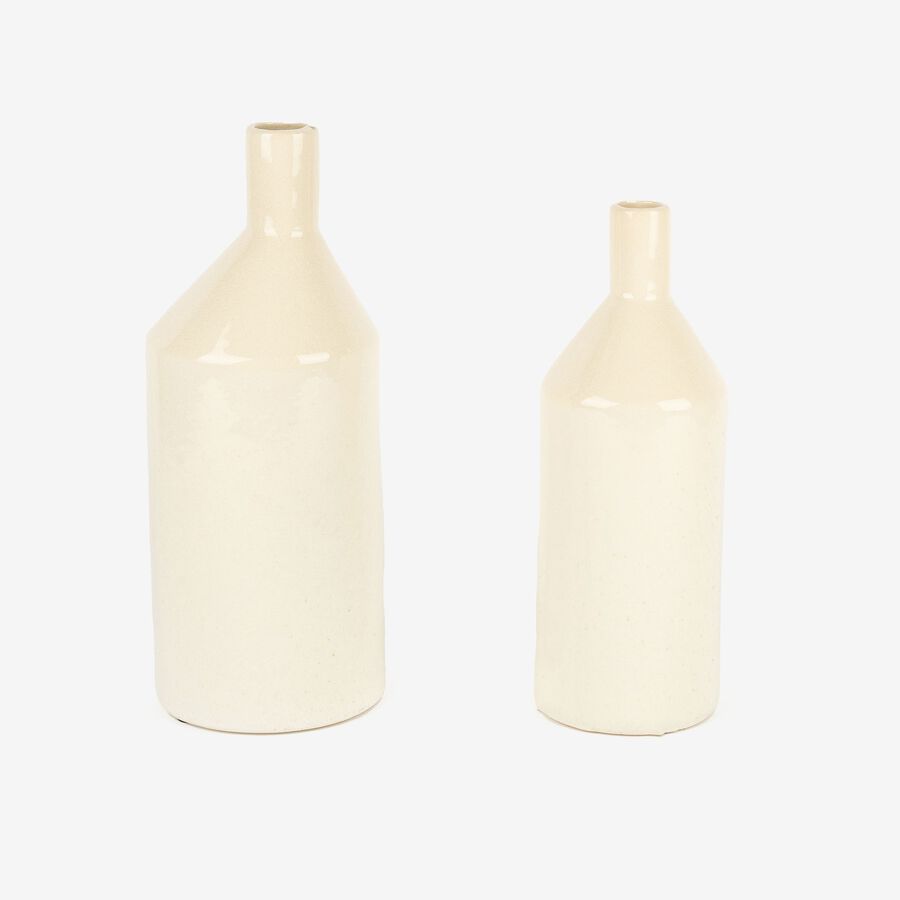 Jarr&oacute;n blanco de cer&aacute;mica Bottle 30cm