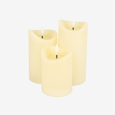 Set de 3 velas LED beige