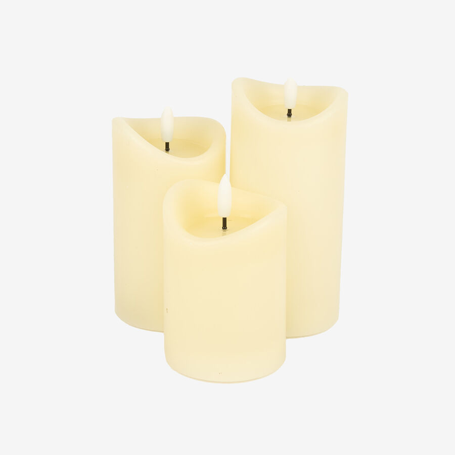 Set de 3 velas LED beige