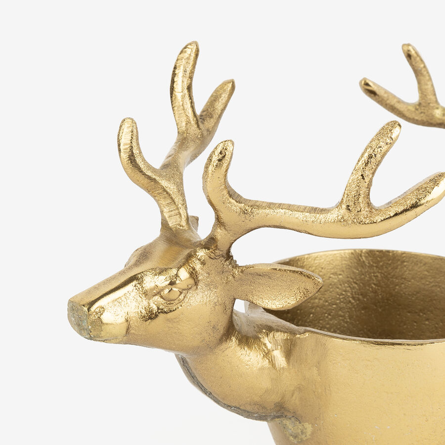Vaso de aluminio dorado Ciervo 22x14,5cm