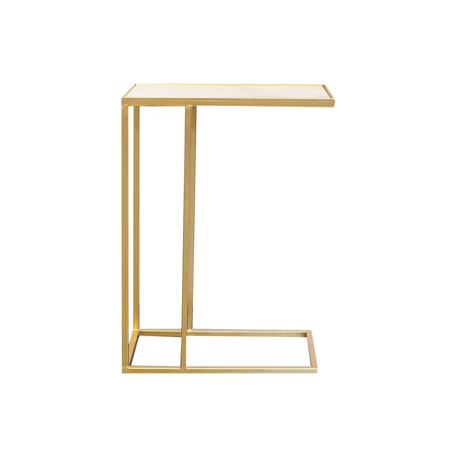 Mesa dorada sobre m&aacute;rmol 46x25x64cm Clau&Chloe