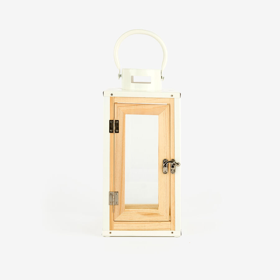 Farol de metal y madera Fener 15x15x31cm