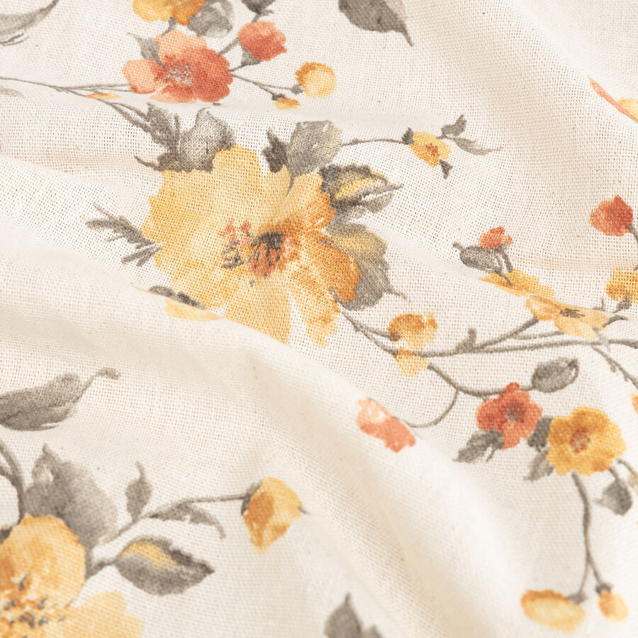 Mantel de algod&oacute;n reciclado ocre Moncho 135x250cm