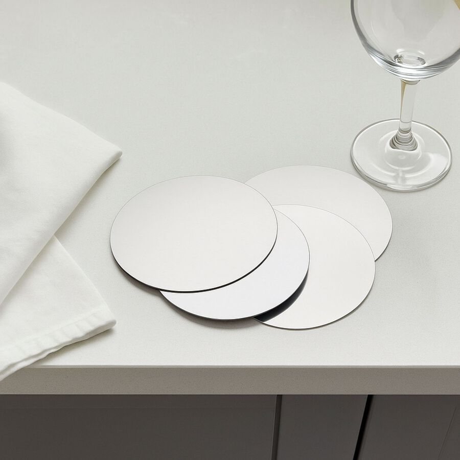 Set de 4 láminas antigoteo plateadas