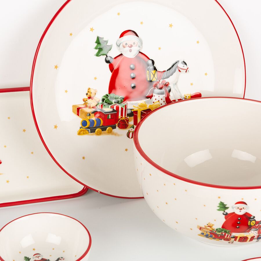 Bol de cerámica estrella Santa Claus 18cm