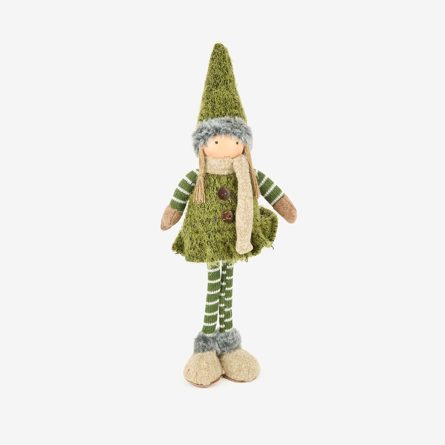 Figura decorativa Muñeca de pie verde 45cm