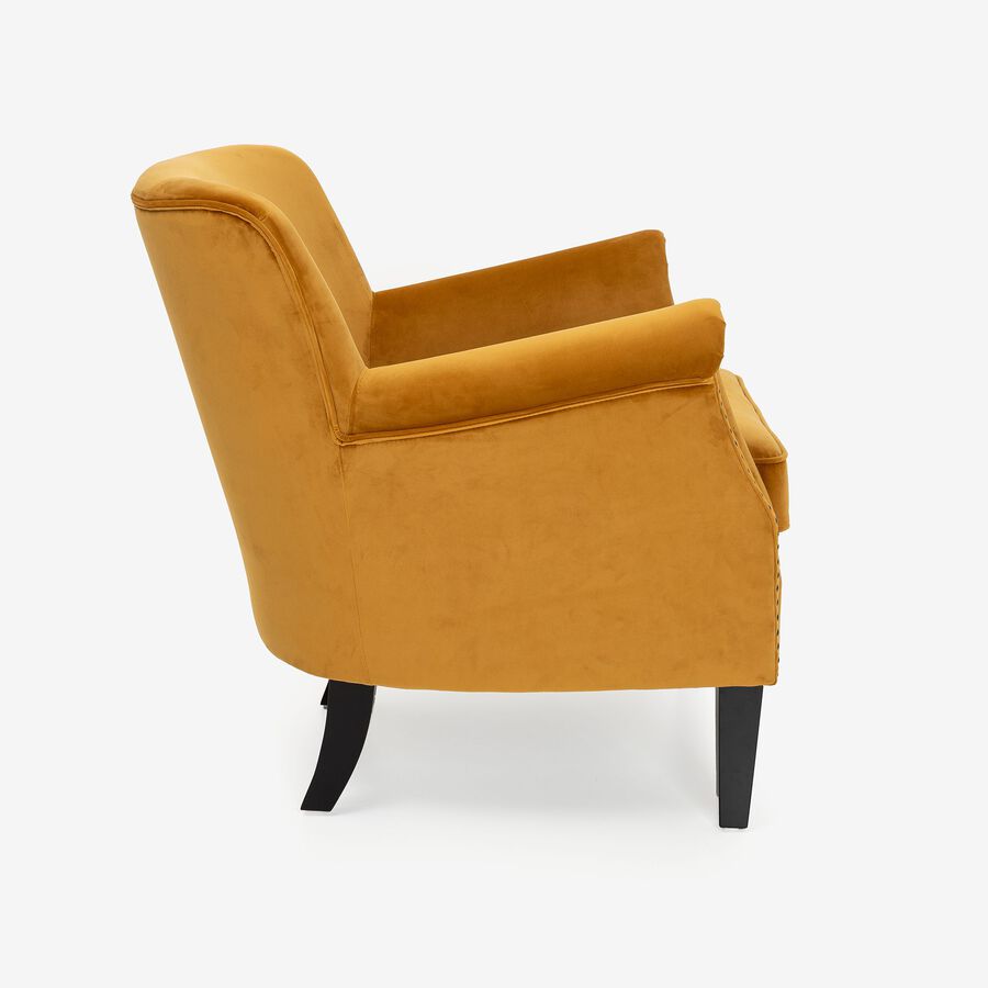 Butaca de terciopelo mostaza Aurora 79x75x79cm Clau&Chloe