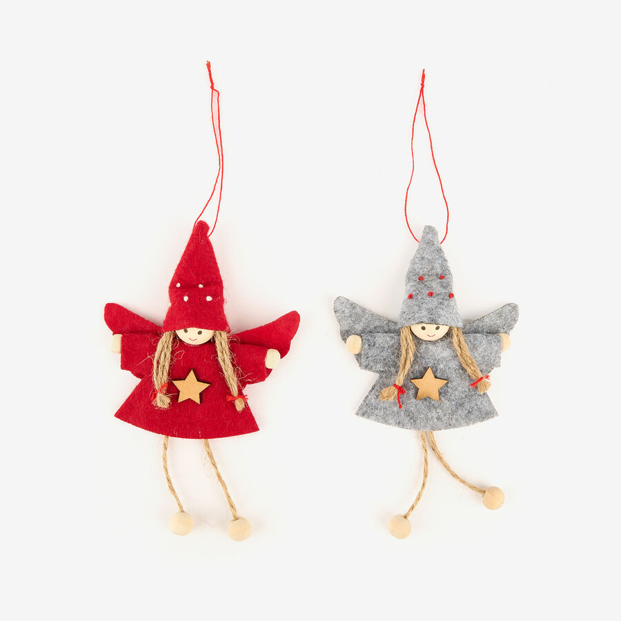Adorno colgante Ángel de fieltro 13cm en varios colores