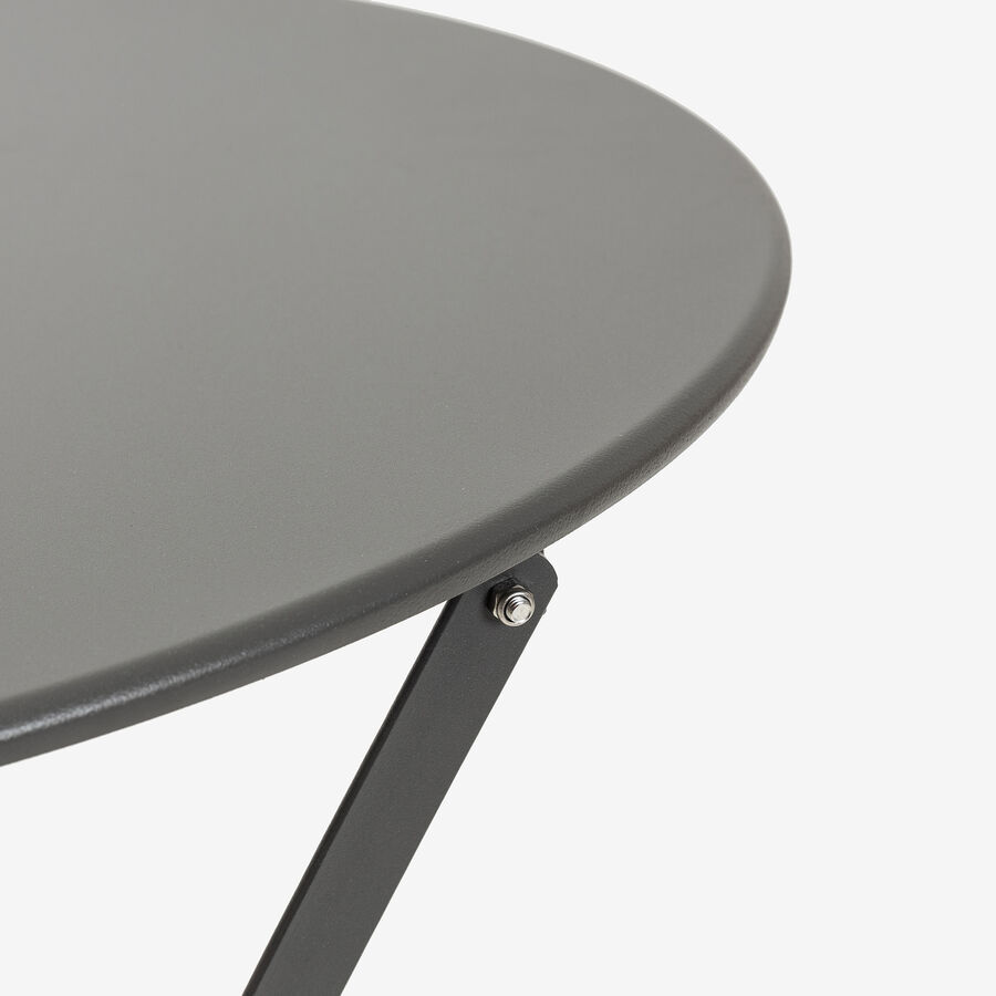 Set de jard&iacute;n plegable de mesa y 2 sillas de acero gris oscuro Bistro