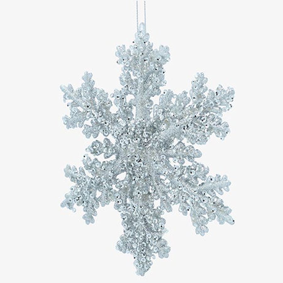 Bola de Navidad de copo de nieve plateada 15cm