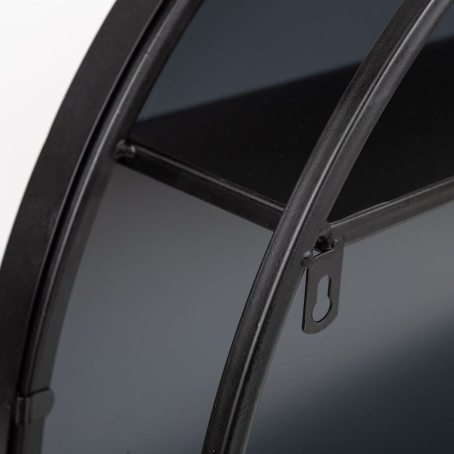 Espejo redondo de metal negro 50cm