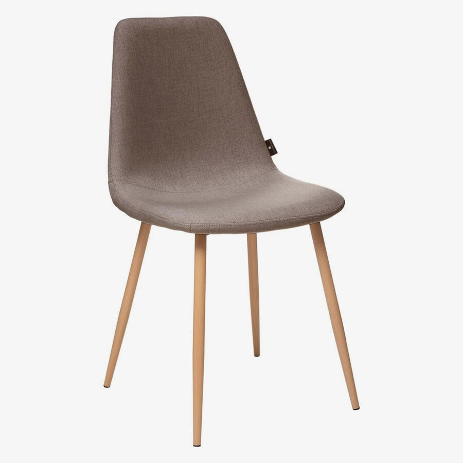 Silla de comedor topo con patas de metal efecto madera Navel 